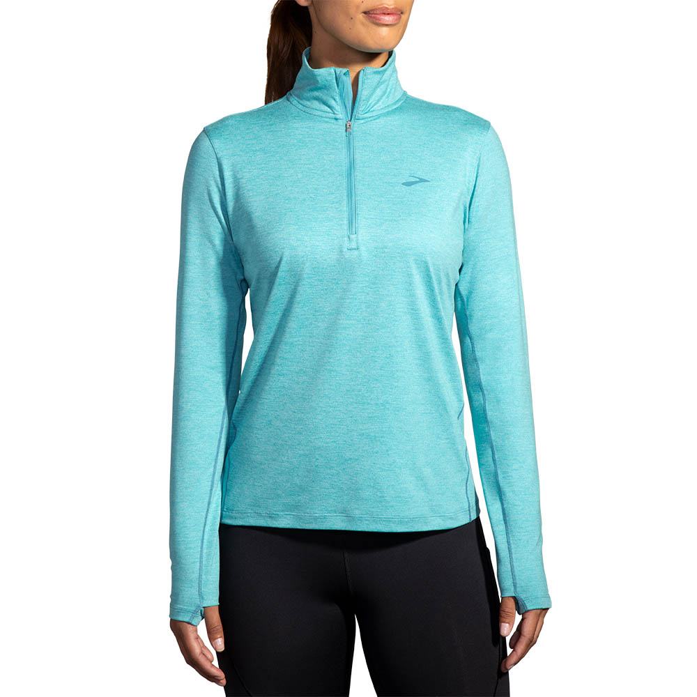 Brooks Women’s Dash 1/2 Zip 2.0 (HTR Aqua)